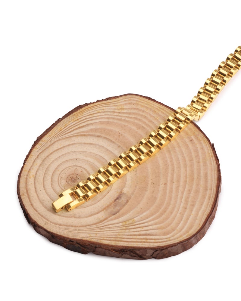 TAAHIRA 18kt Gold Plated Cuban Chain Bracelet - Image 2